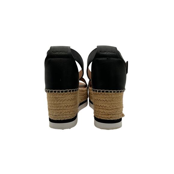 Glyn leather platform espadrille sandals in metallic - See  See By Chloe Chic Multicolor Glyn Platform Espadrilles Size 38 EU / US 8